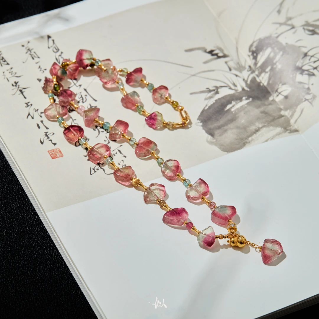 L【怦然】·似梓珠宝· 18K西瓜碧玺项链 XYGD273503-A