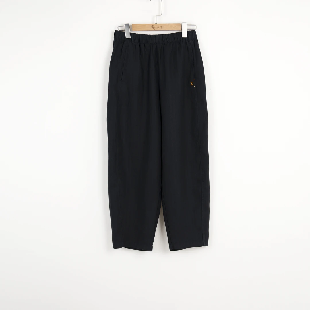 华人杰天丝亚麻老钱风九分裤休闲裤时尚纯色腿短腿粗穿的裤子