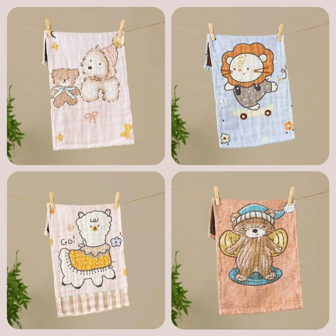 动物世界 可爱卡通系列纯棉童巾 柔软亲肤