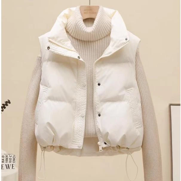 小个子马甲棉服女生2025秋冬款免洗宽松显瘦立领外套马夹加厚短款