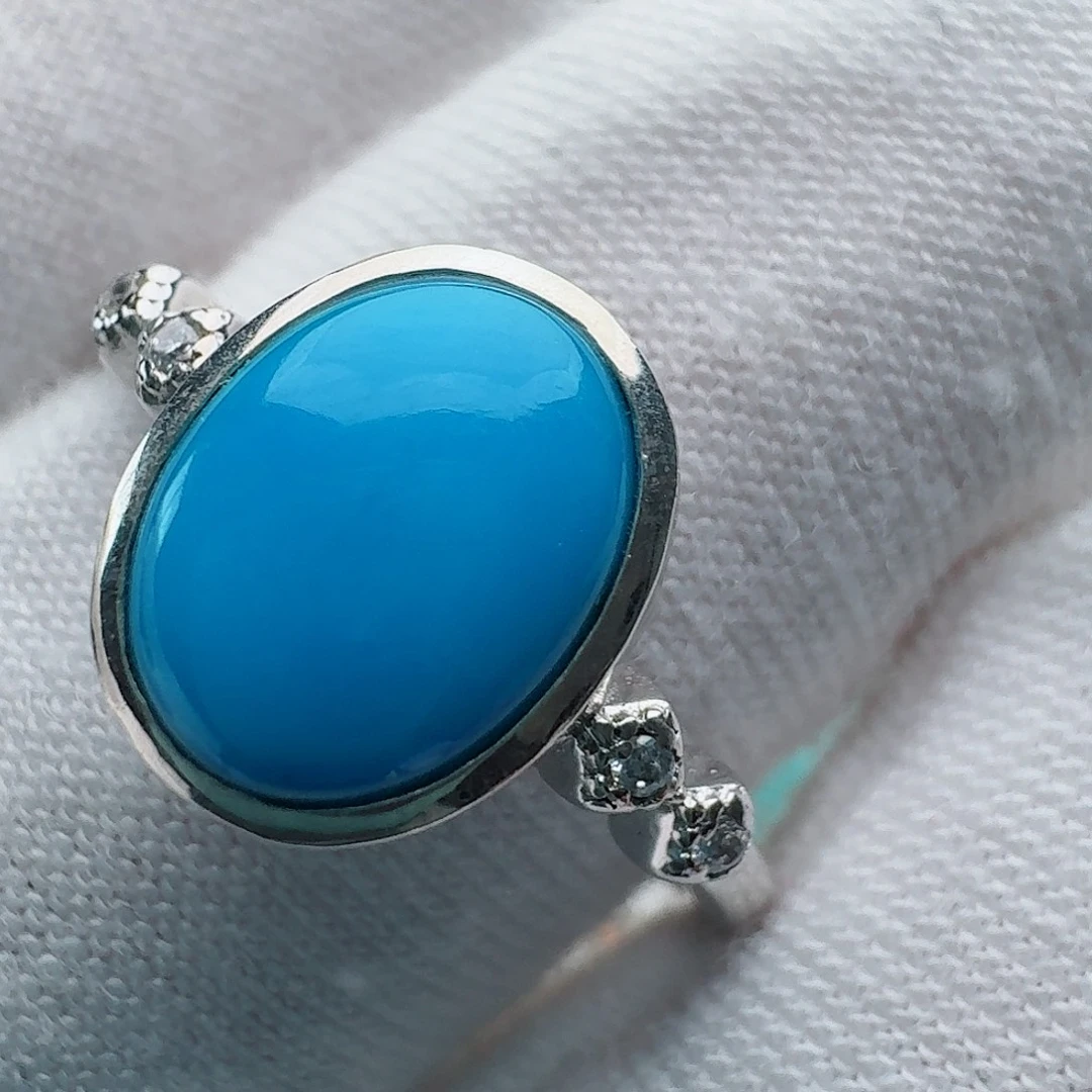 绿松石银S925镶嵌戒指