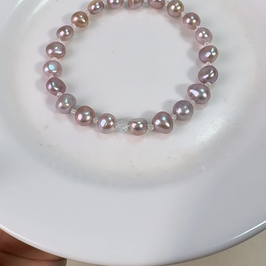 淡水珍珠手镯银S925镶嵌