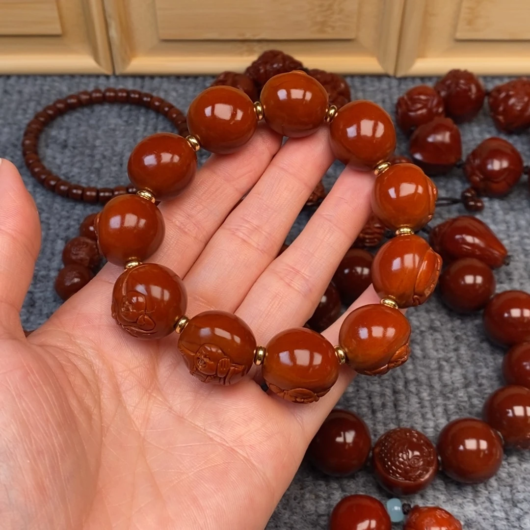 罗***手串/手链橄榄核浮雕弥勒