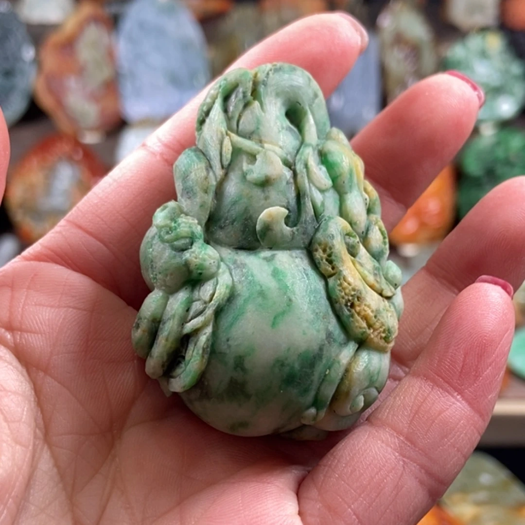 翡翠未镶嵌挂件腾冲老料翡翠特色件