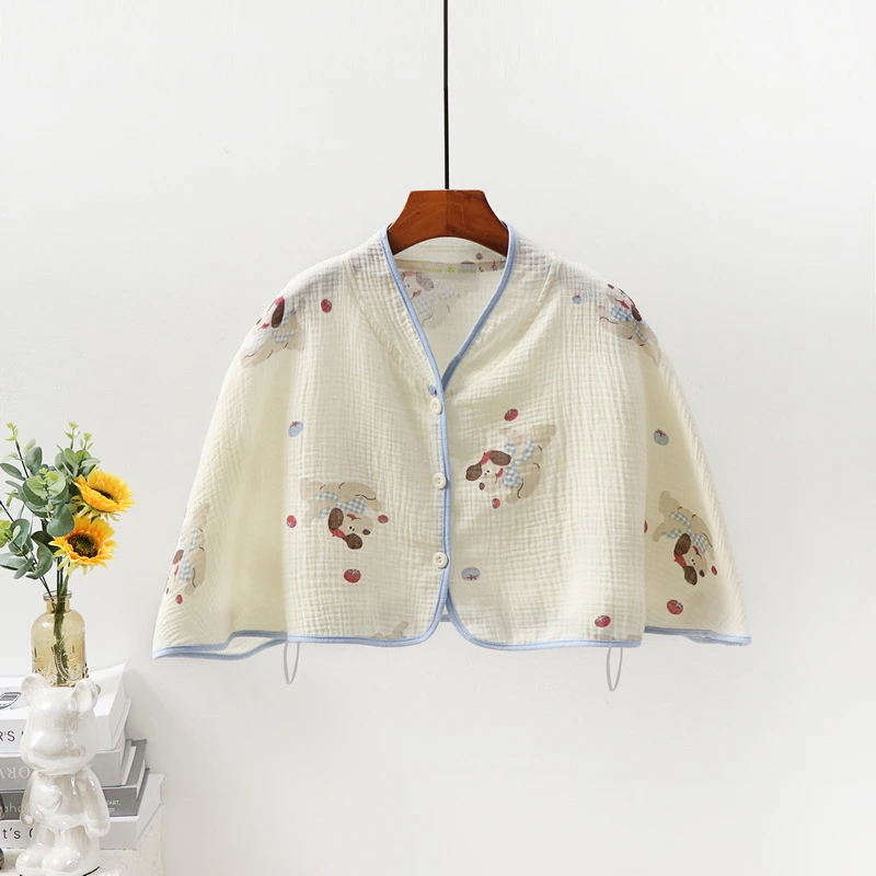 维雨纯棉纱布孕妇坐月子护肩斗篷式披肩坎肩产后喂奶哺乳睡觉神器