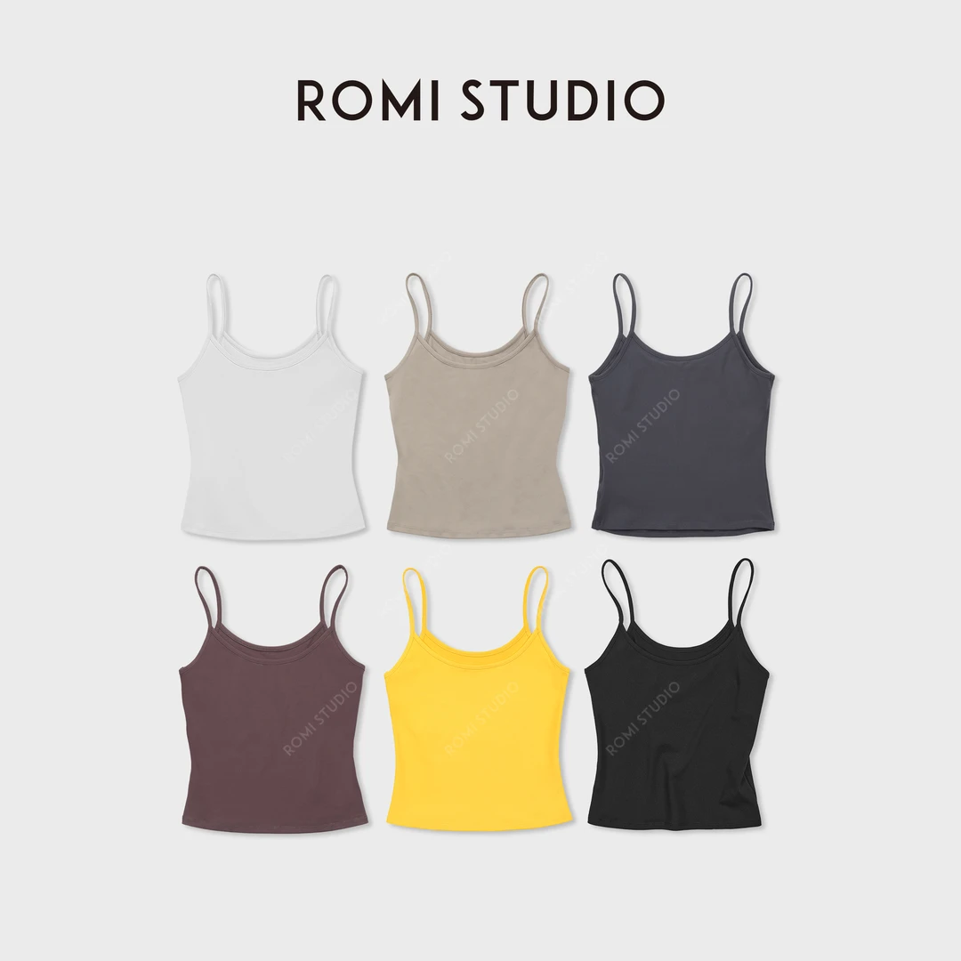 ROMI STUDIO“口袋系列”锦仿棉多色弹力针织吊带背心RWDSST1627