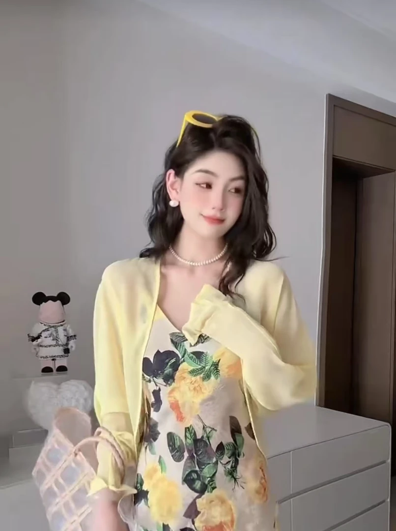 新款乔其纱百搭防晒外搭8306