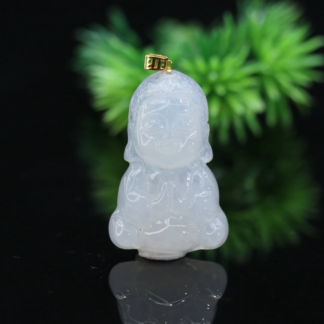 FC37天然缅甸翡翠A货18k宝宝佛/901744/保利厦门拍卖