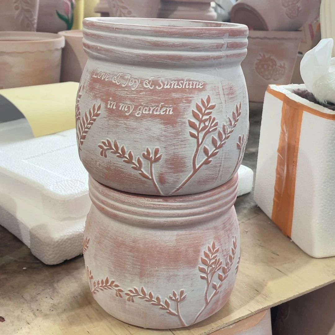 【闪购商品】红陶复古树叶糖罐14-14两个