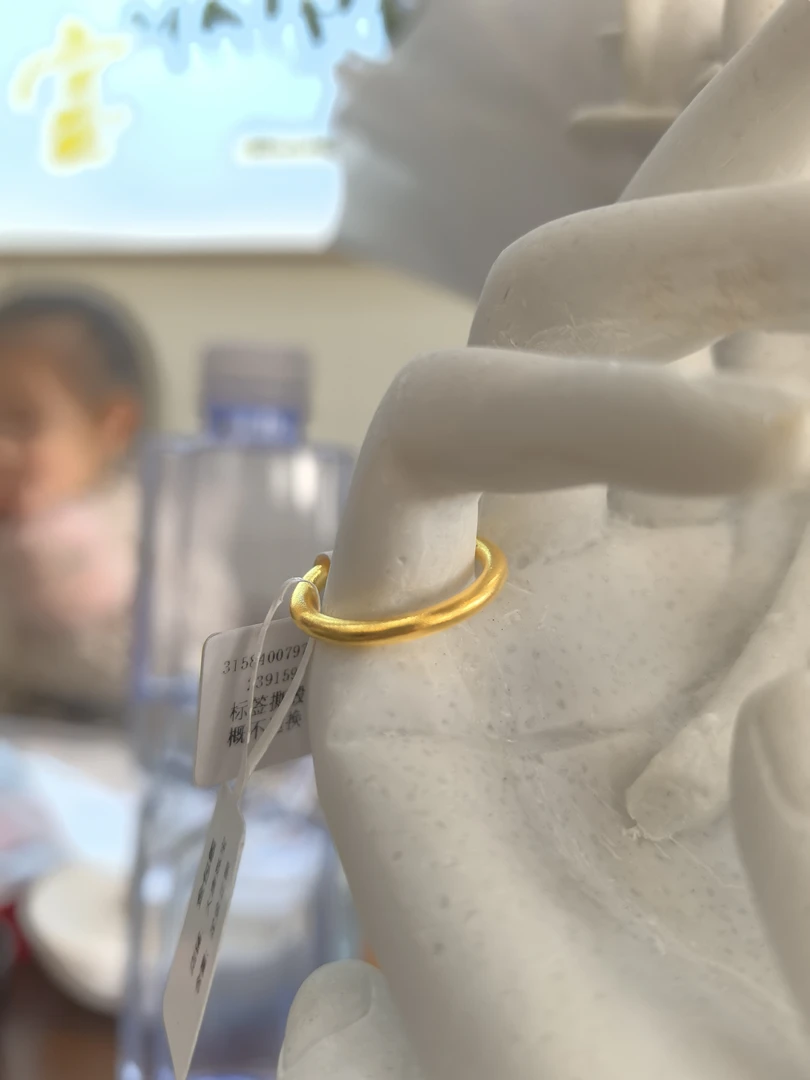 足银戒指 足银 古法素圈戒指包金工艺经典简约