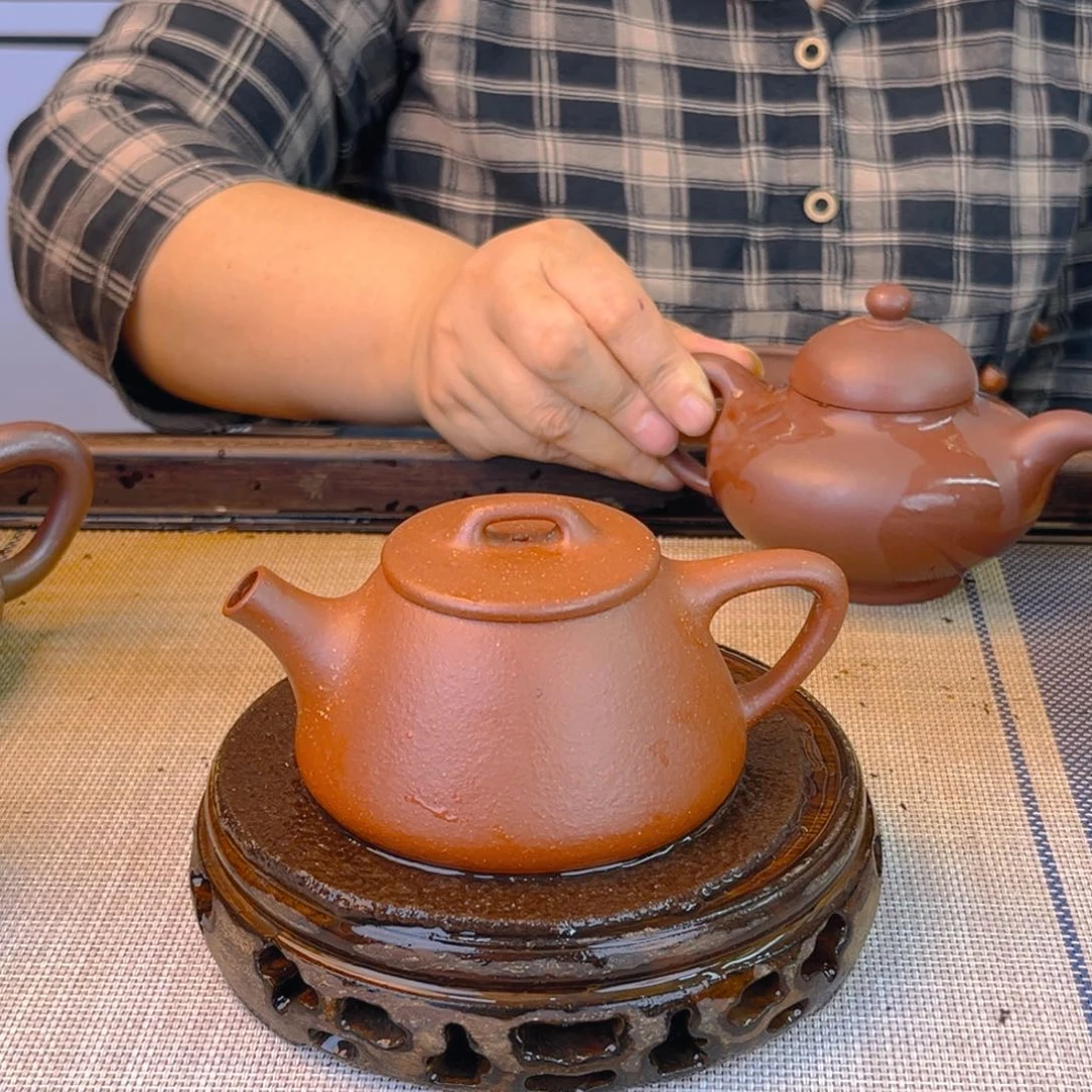 紫砂茶壶红降坡150cc