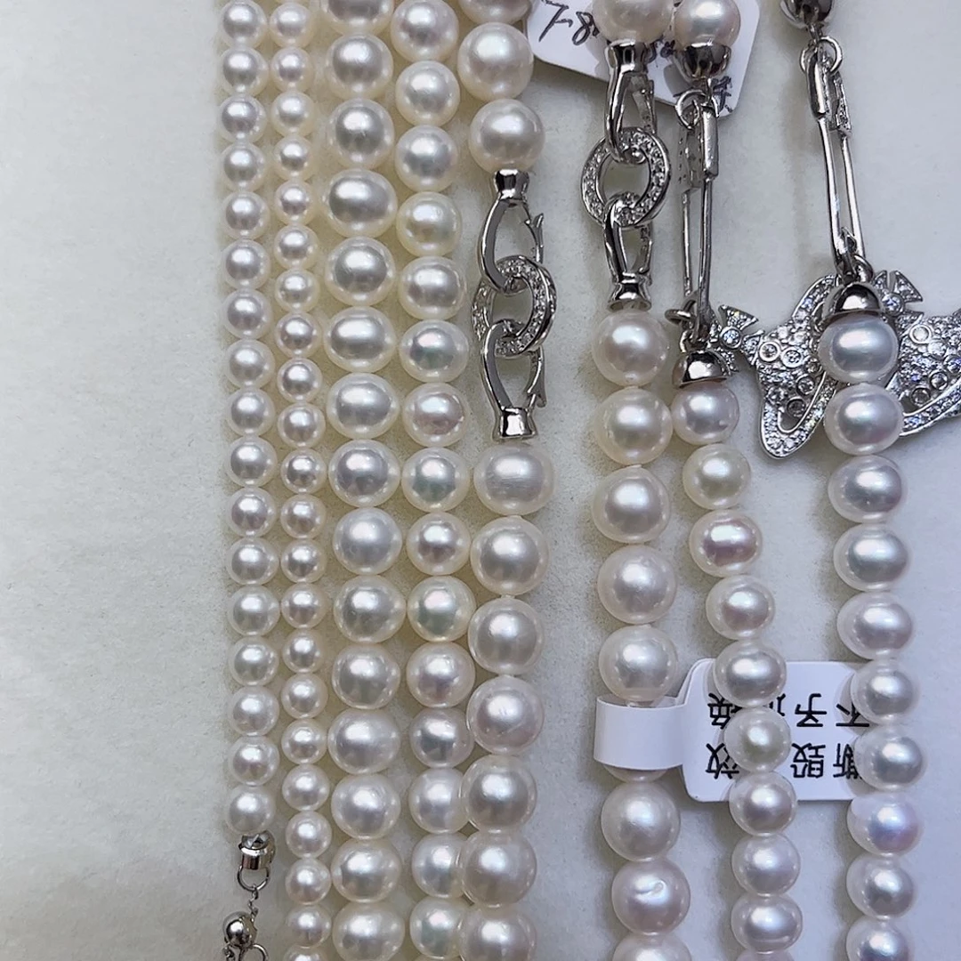 银S925镶嵌颈饰淡水珍珠点菜项链