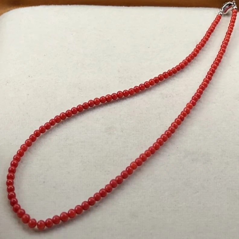 天然宝石红珊瑚项链