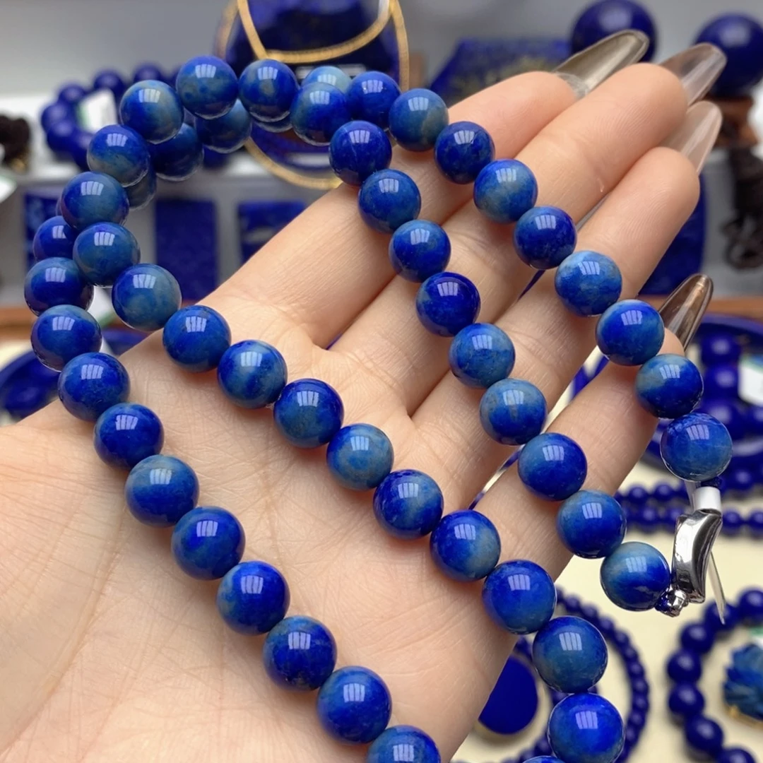 青金石未镶嵌颈饰9mm