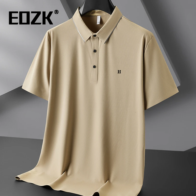Eozk加大短袖翻领polo衫男款夏季休闲半袖T恤肥佬冰丝速干体恤衫