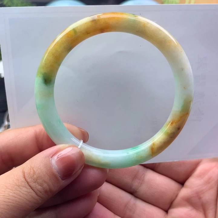 翡翠未镶嵌手镯天然翡翠圆条手镯