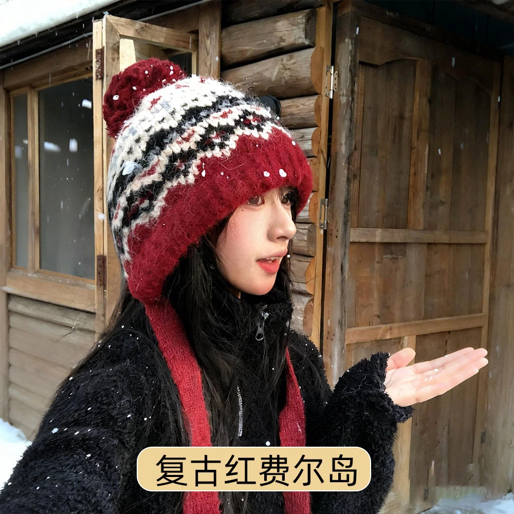 【801-899】新款秋冬帽子护耳毛茸茸百搭保暖显脸小防寒包头帽潮女