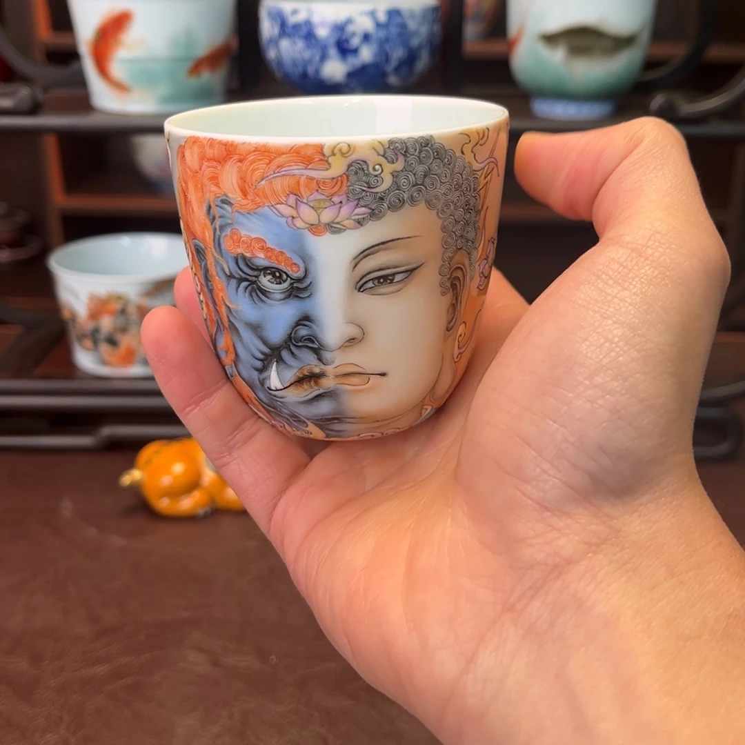 陶杯子景德镇陶东方陶瓷杯子壶盖碗