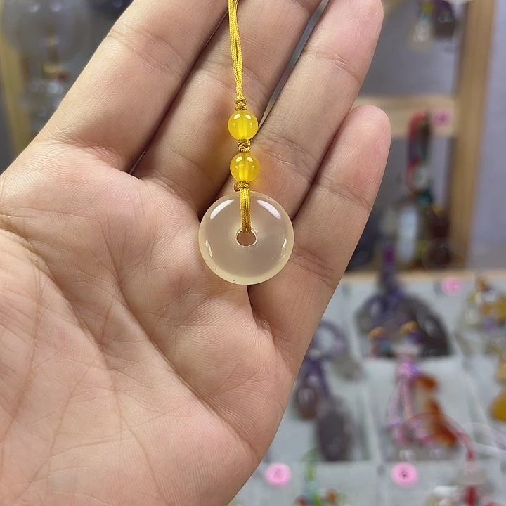 福利款手机挂件平安扣黄色绳