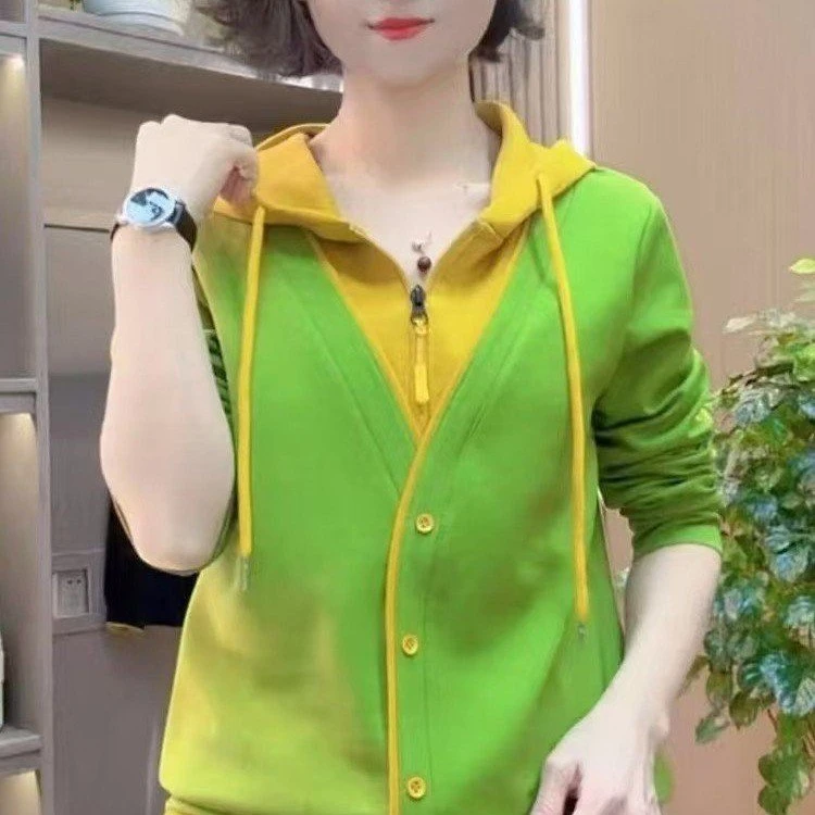 爆款春秋设计感连帽显瘦女士长袖上衣新品时尚百搭修身显瘦T恤衫
