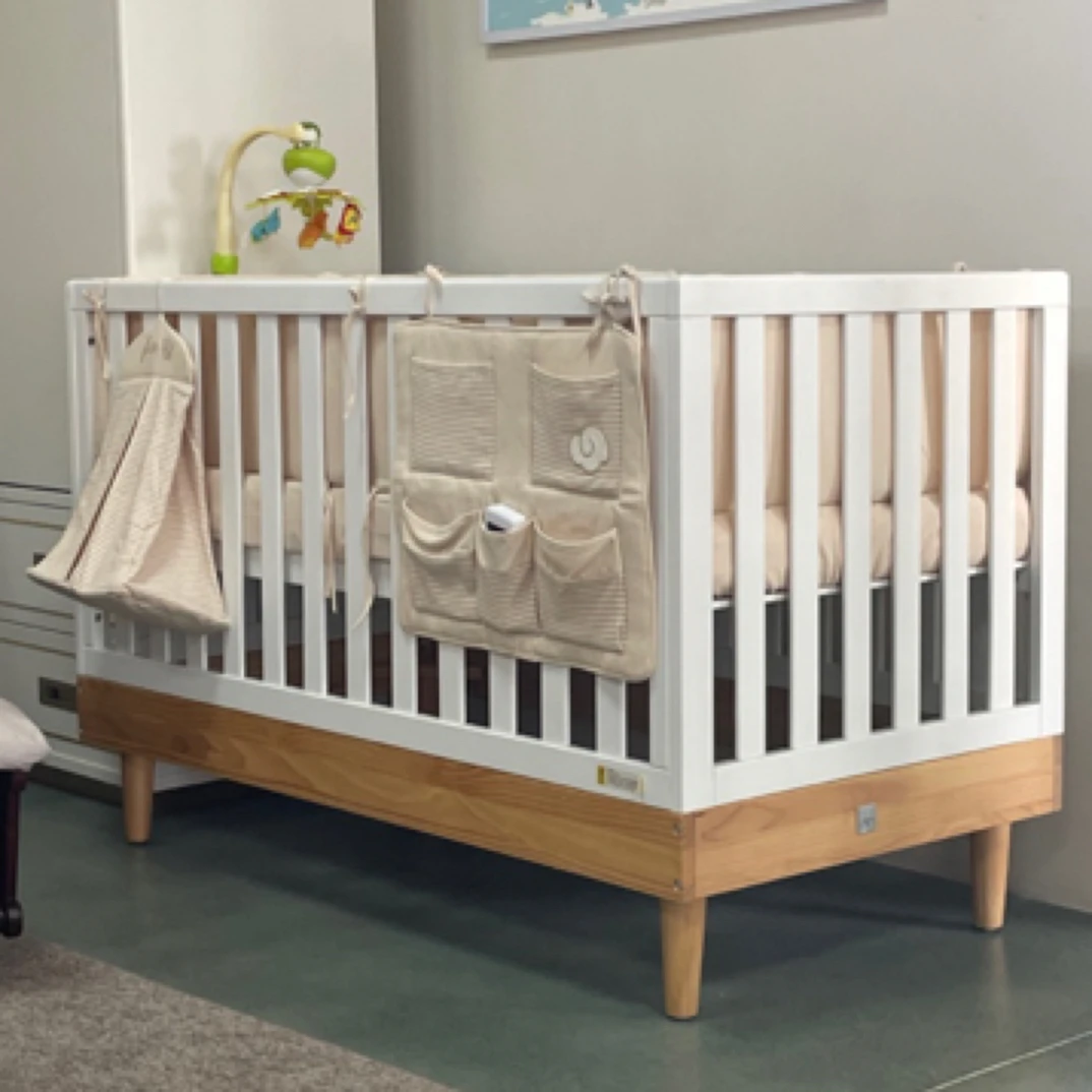 环保实木婴儿床可拼接大床调节高度储物多功能宝宝床