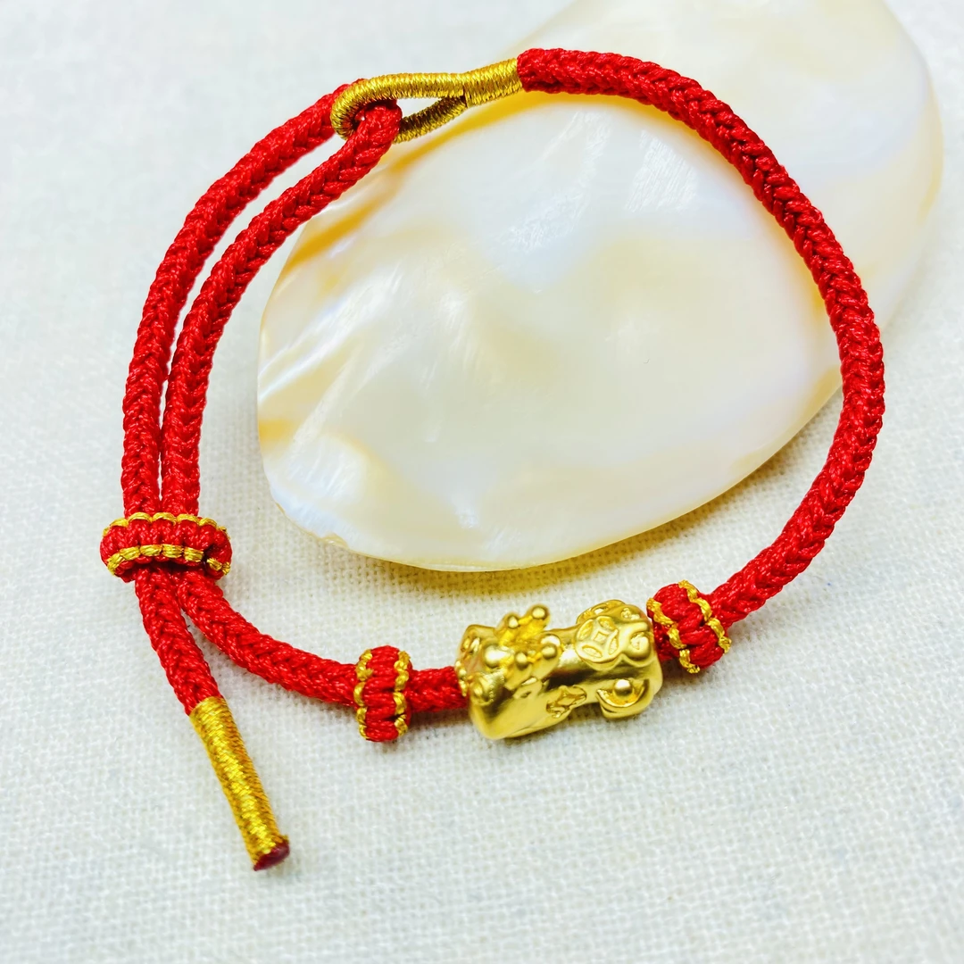 手链 K0833经典黄色瑞兽红绳手链多样性发货48355