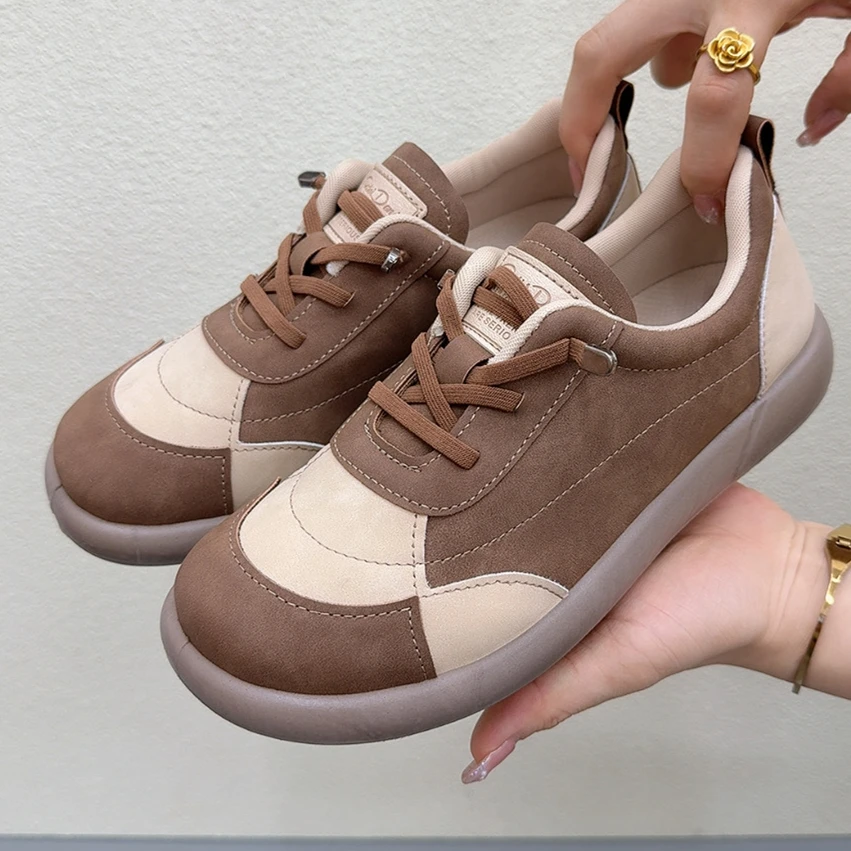 厚底德训鞋女2025秋季新款复古透气休闲运动鞋百搭学生鞋轻便板鞋