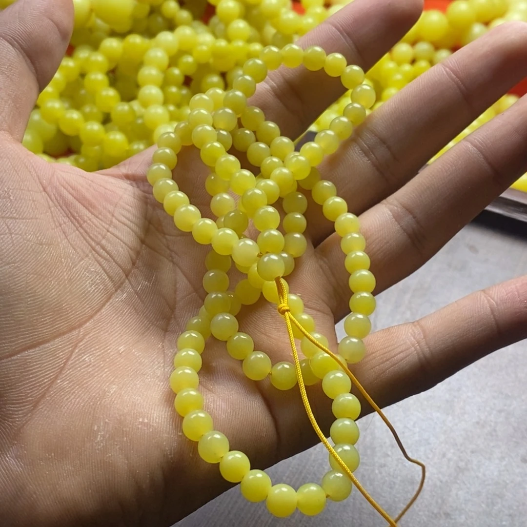 仰***空珐琅非金属卡6珠链鸡油黄