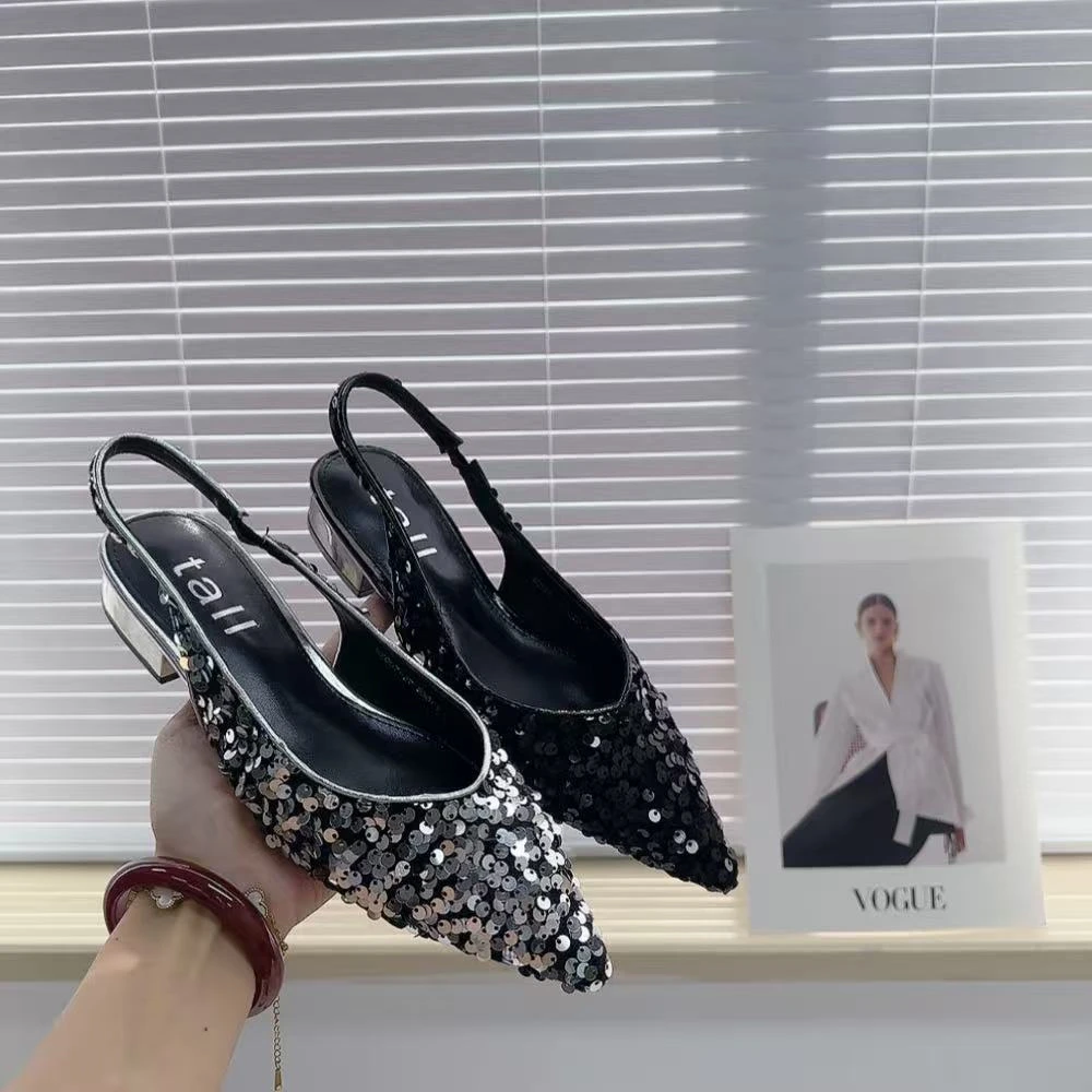 Hz007时尚简约百搭亮片凉鞋