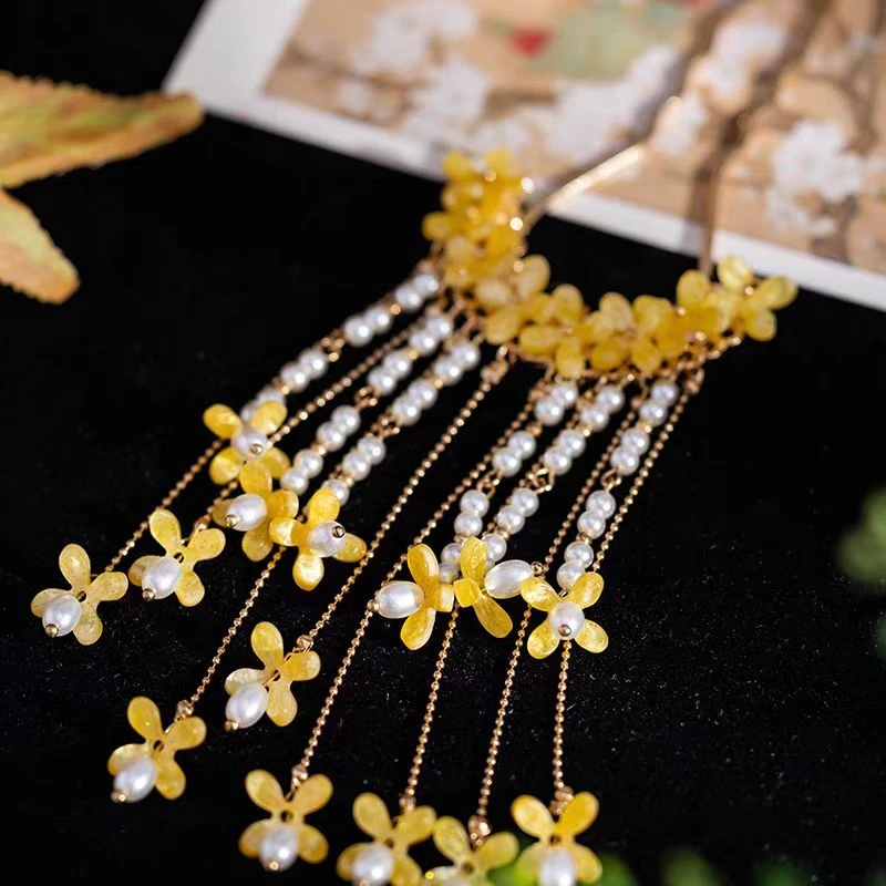 【云鬓花颜阁合金发钗】 桂花（孤品）新中式仙气手工古风汉服发钗B62