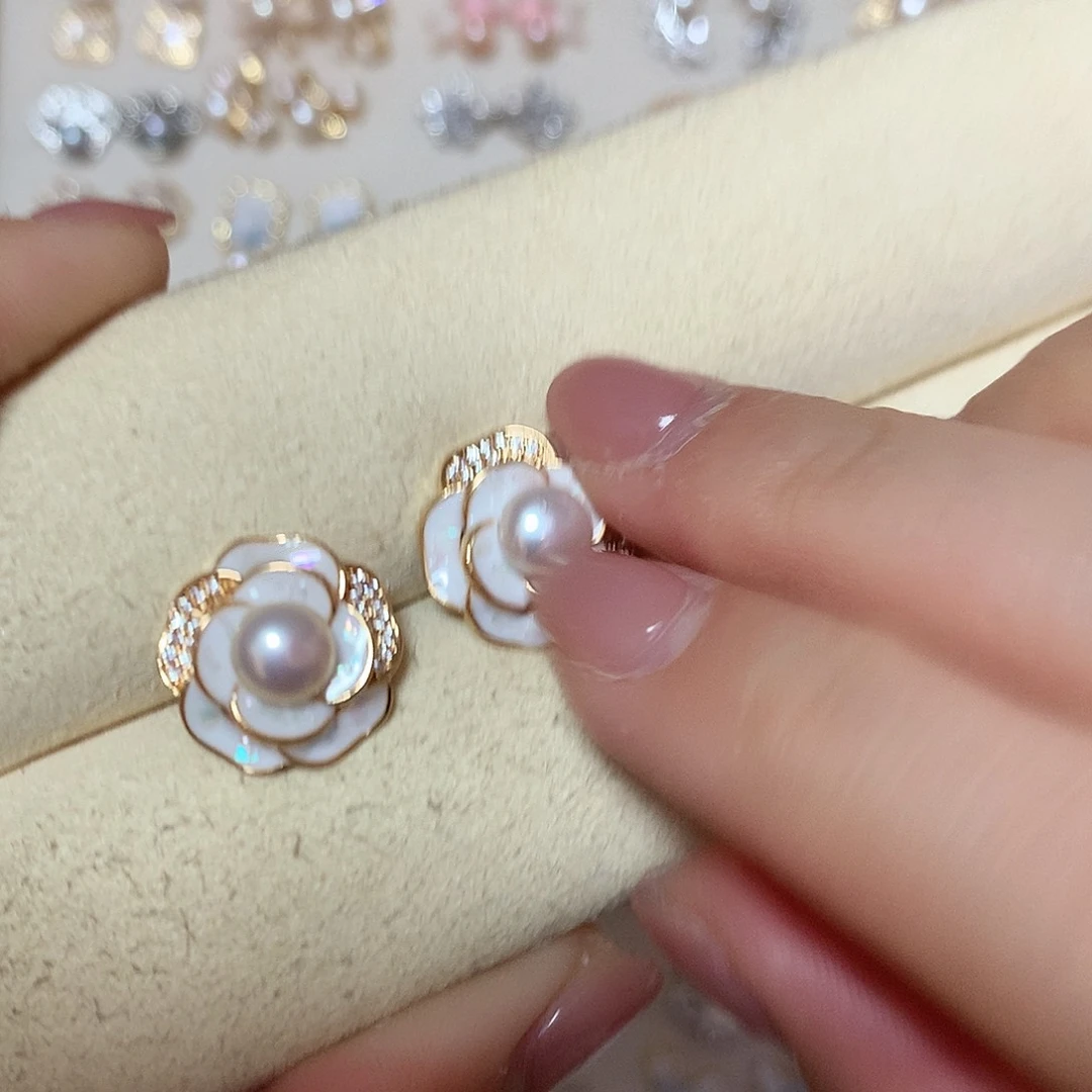 淡水珍珠耳饰合金