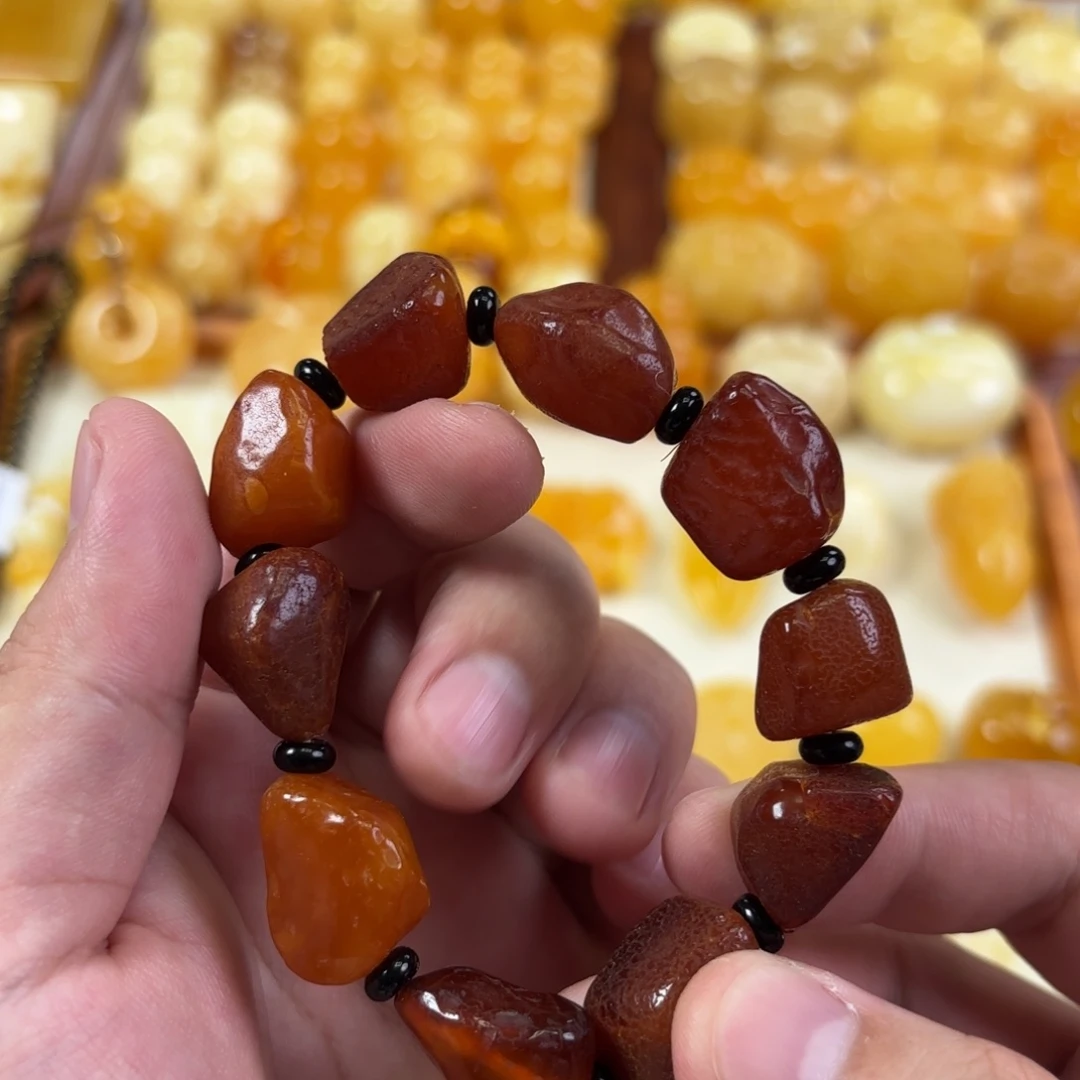 蜜蜡未镶嵌裸石手串