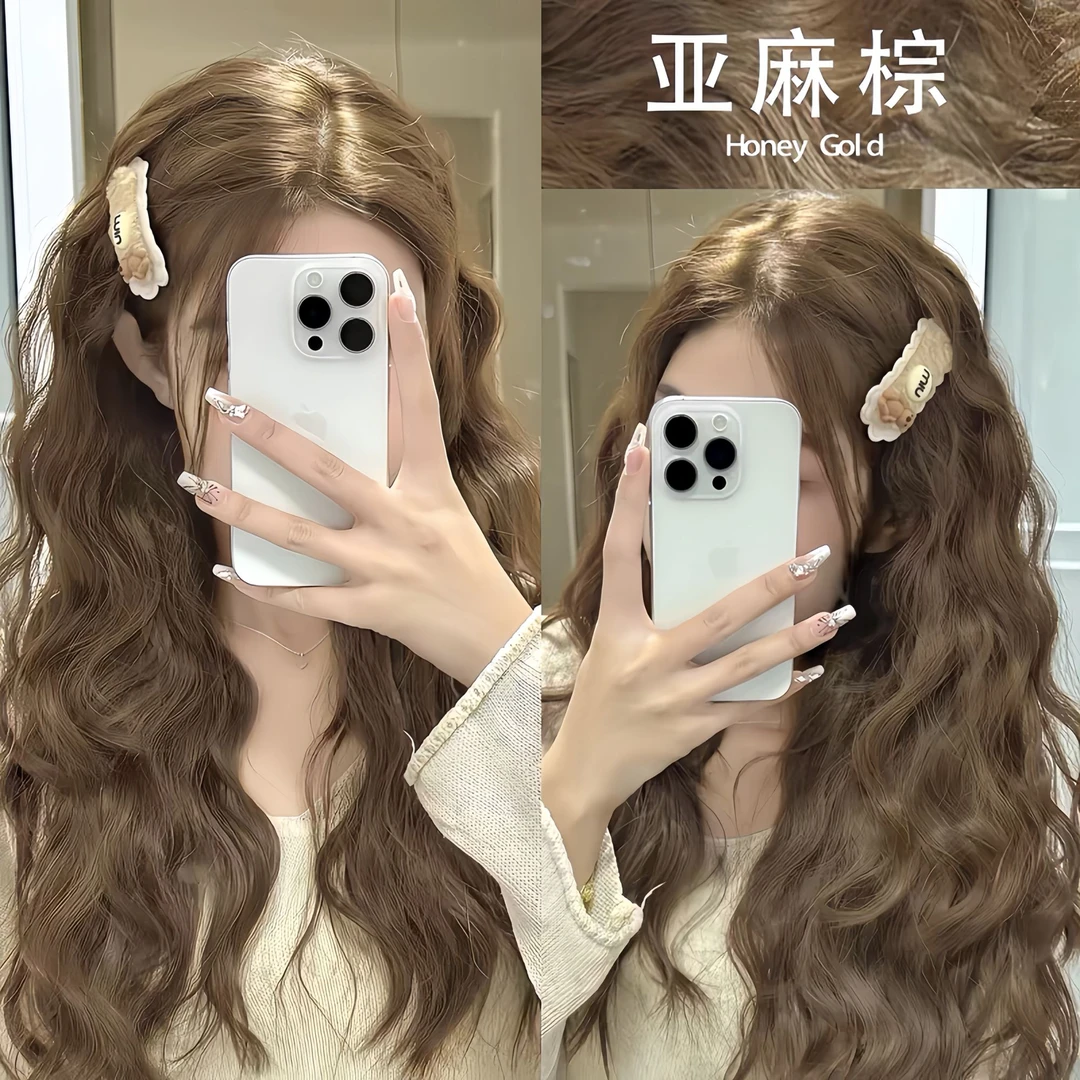 亚麻棕色染发膏剂天然植物纯冷雾黑巧不伤发莫奈肉桂色蓬松盖白发