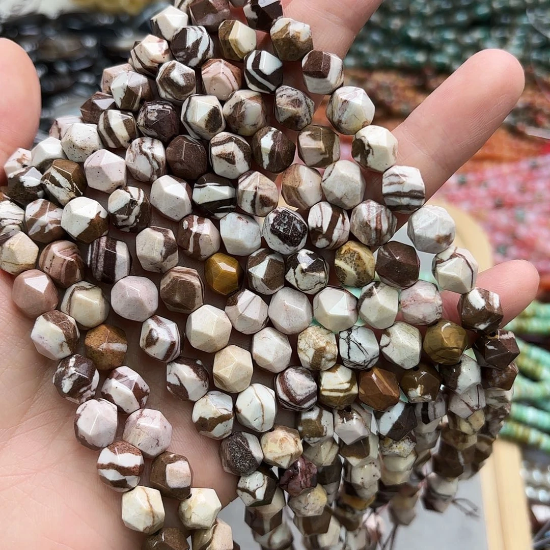 玛瑙/玉髓未镶嵌珠宝半成品卡十奥斑马切角一条