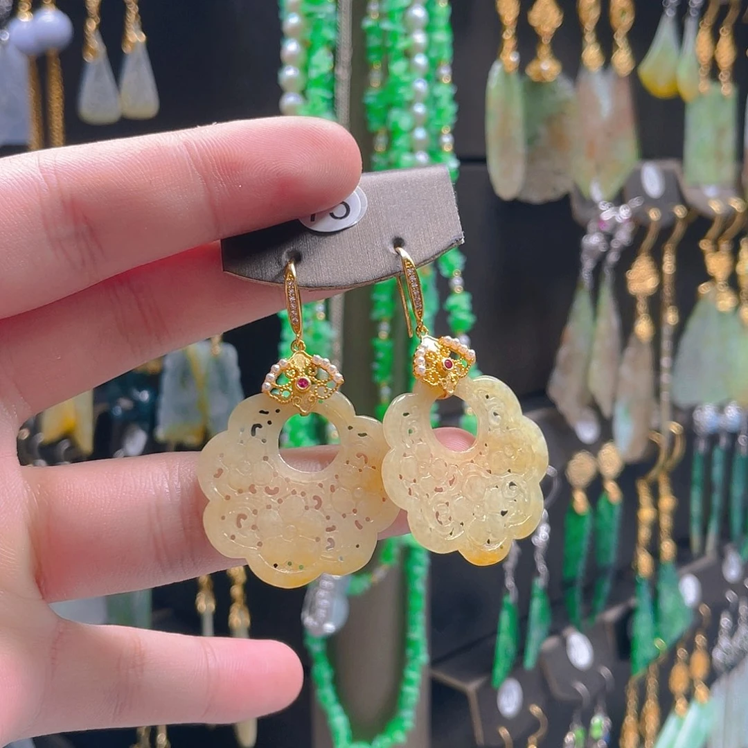 翡翠未镶嵌耳饰翡翠