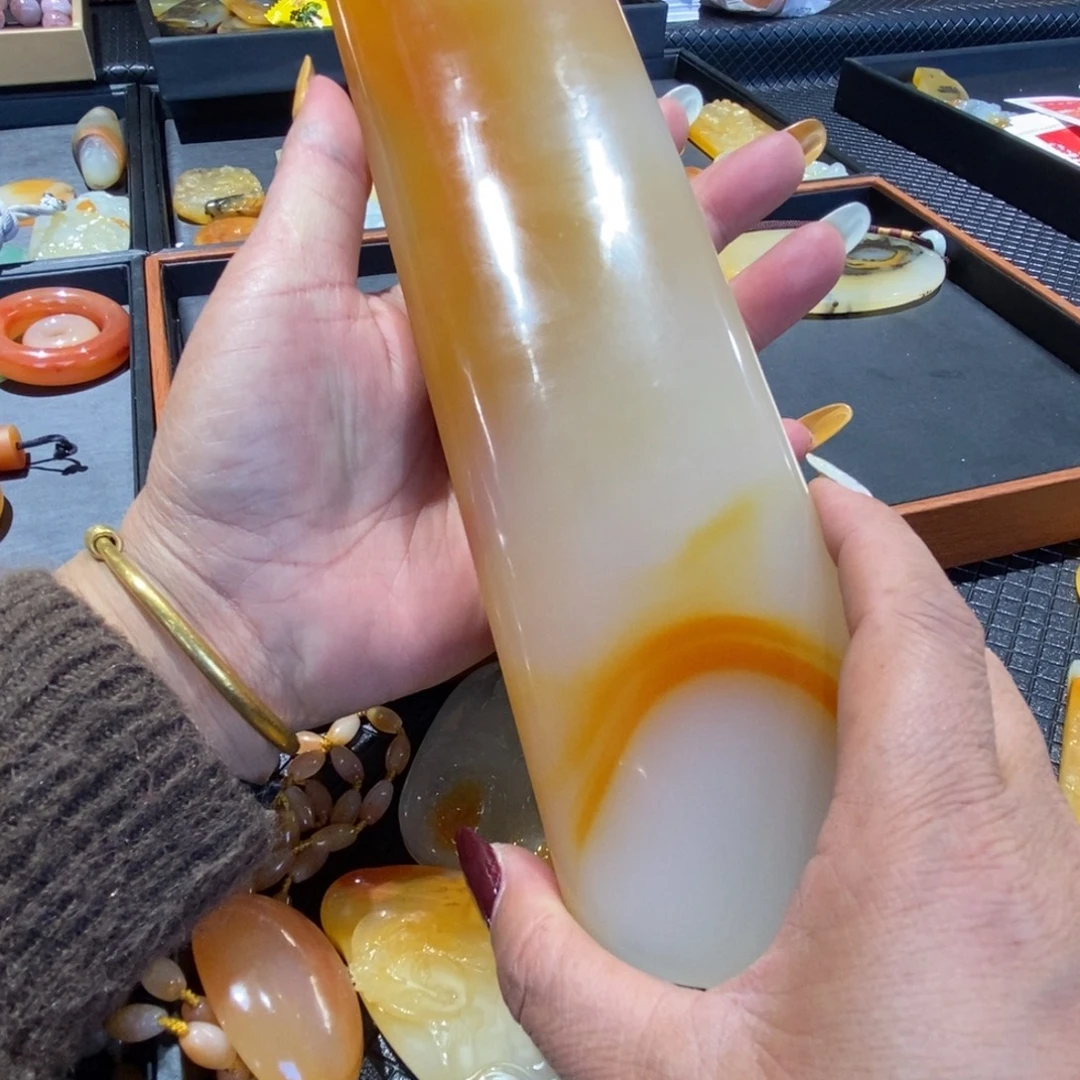 石英质玉（黄龙玉）合金颈饰