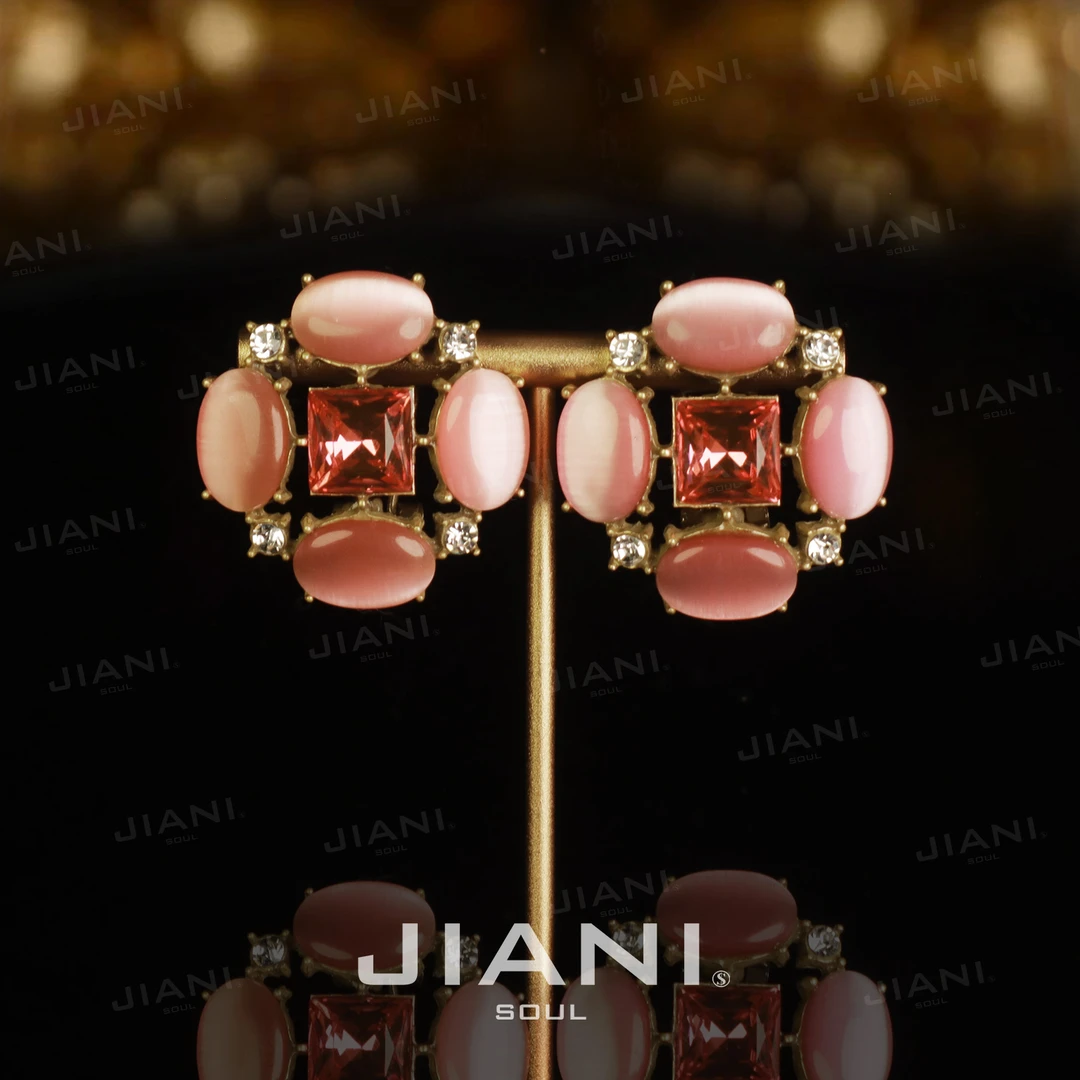 合金耳饰 JIANI【古典油画中“柔粉梦境” 粉色浪漫与感性】耳饰