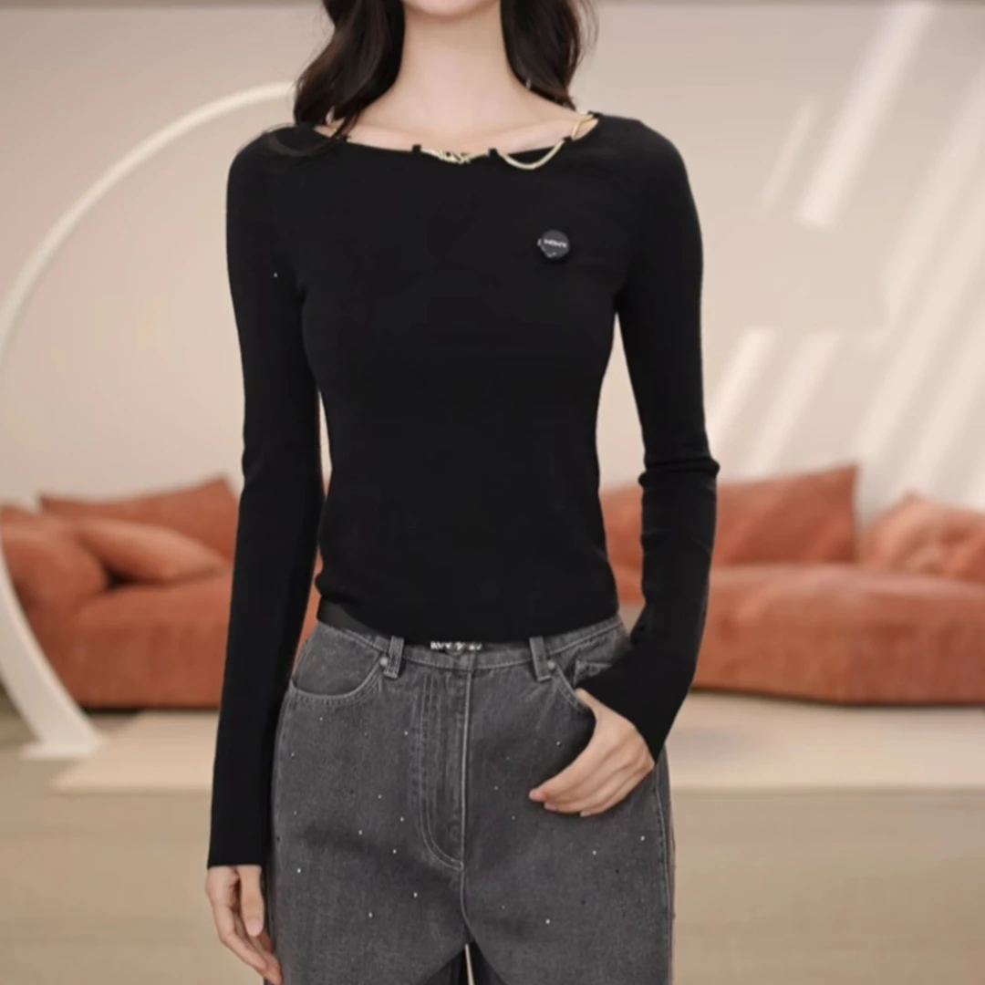 limil/丽米儿25秋冬新款高级质感衬衣新款设计长袖针织衫938034