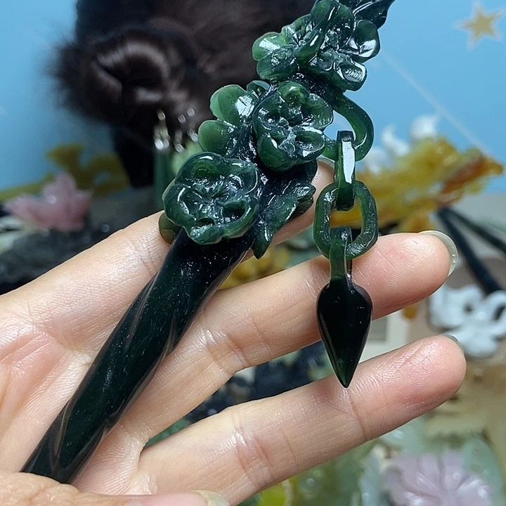 双***花岫玉未镶嵌发簪发簪