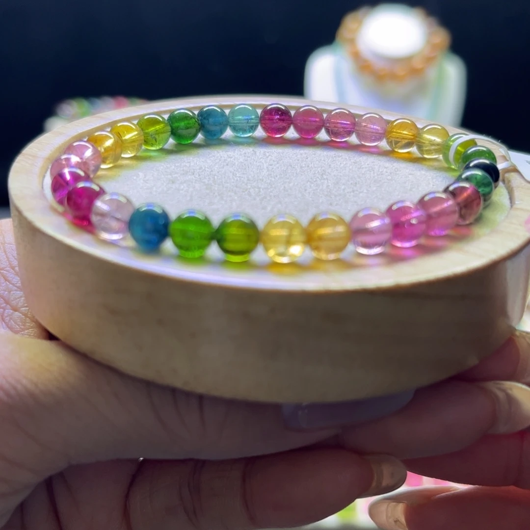 手链未镶嵌碧玺彩虹6.4mm