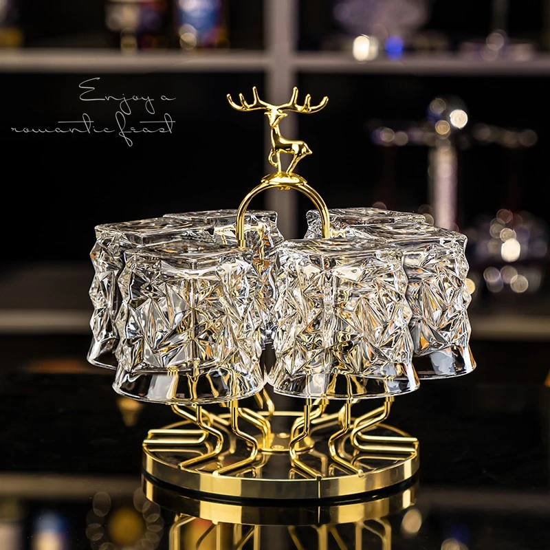 轻奢加厚高颜值啤酒杯水杯家用水晶玻璃威士忌酒杯套装洋酒杯