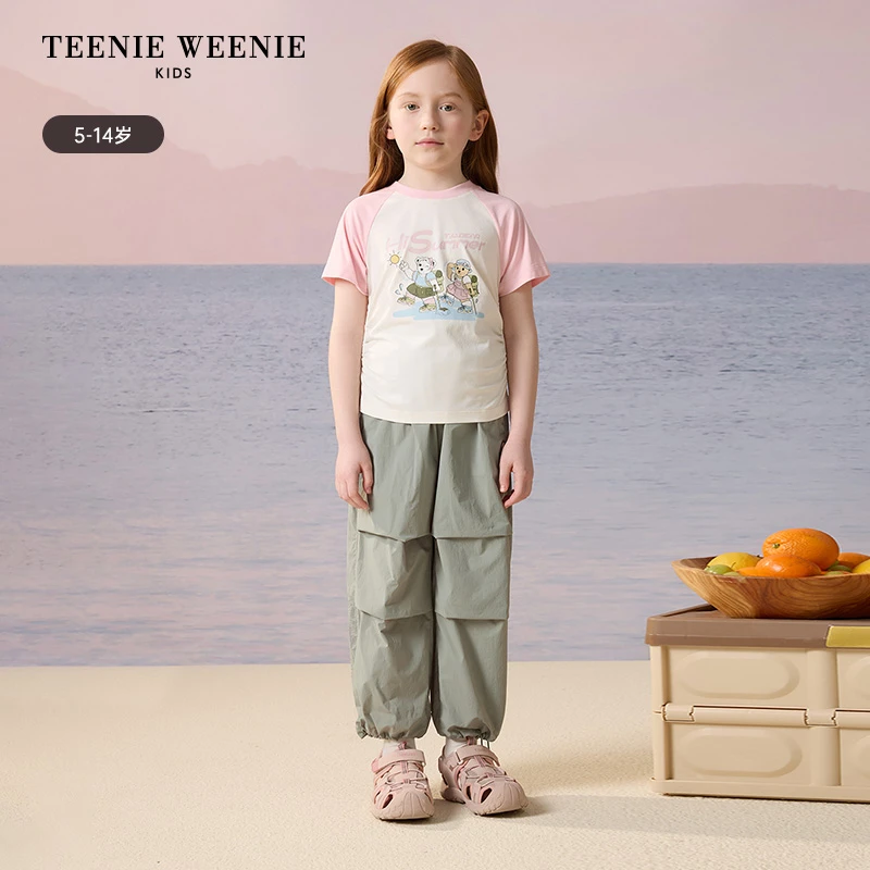 TeenieWeenieKids25年夏印花插肩短袖圆领T恤打底衫TKRA252472A