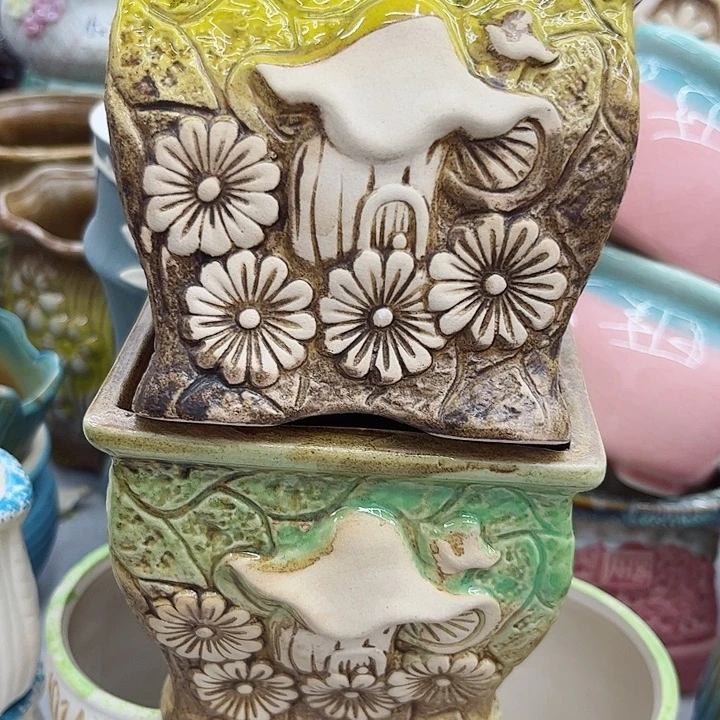 多肉绿植陶瓷花盆9.9包邮，有孔