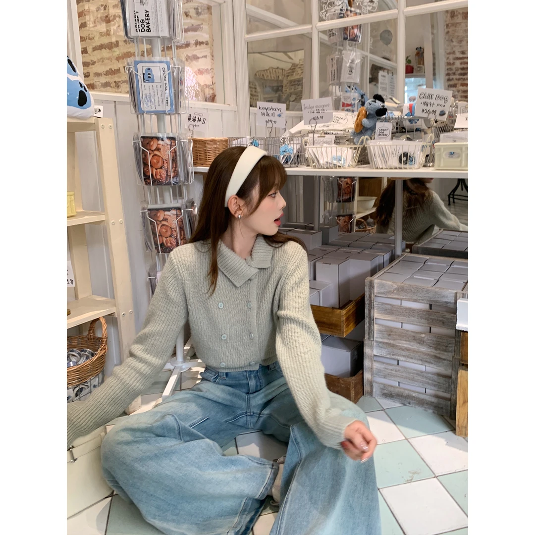 切糕自制【】小个子秋季女设计感毛衣