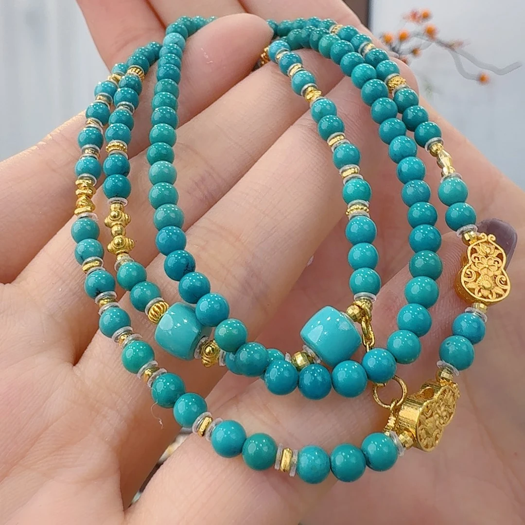 绿松石18K金镶嵌珠宝奇石