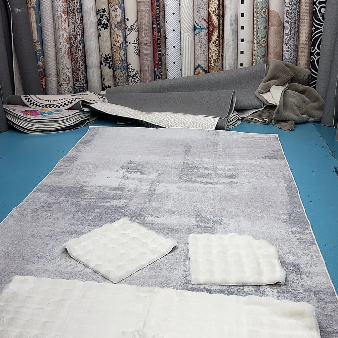 混纺尺寸误差正负1-3厘米50×150+50×50×2麂皮绒泡泡球仿兔毛微瑕