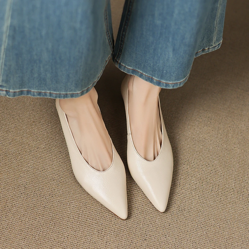 2025爆款小跟简约气质细跟高跟鞋尖头春季显瘦夏天裙子专用单鞋百