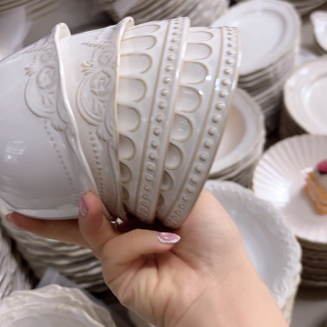 瓷片瑕疵特价陶瓷米饭碗