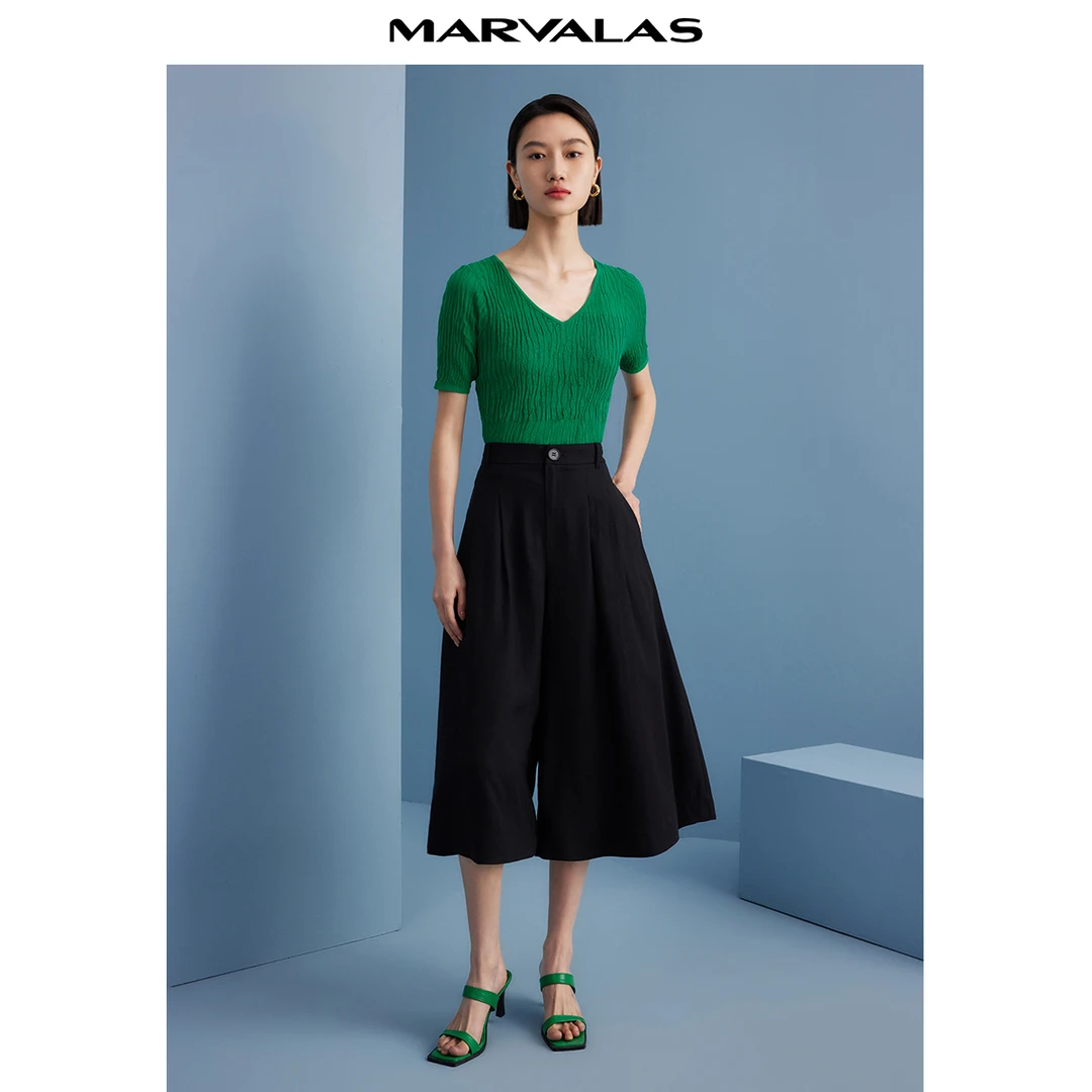 【曼德诗】新款时尚国潮春季裤子M102301340