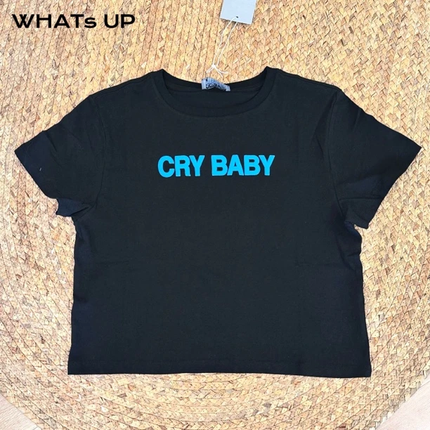 Ashley Williams 25AW 设计师品牌 黑色字母T恤 WHATsUP